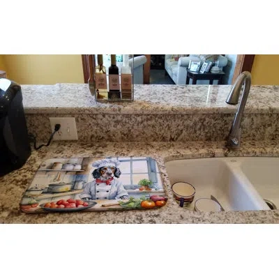Caroline's Treasures English Setter The Chef Dish Drying Mat In Natural