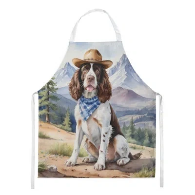Caroline's Treasures English Springer Spaniel Cowboy Welcome Apron In Multicolor