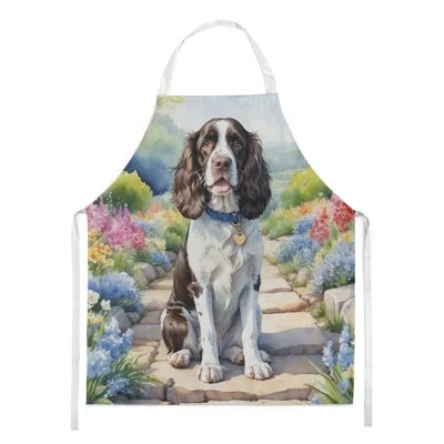 Caroline's Treasures English Springer Spaniel Spring Path Apron In Multicolor
