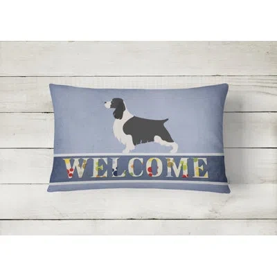 Caroline's Treasures English Springer Spaniel Welcome Indoor/outdoor Throw Pillow