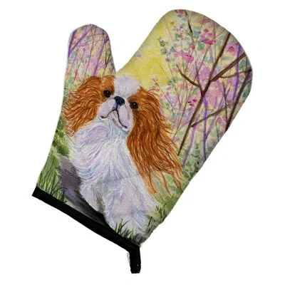 Caroline's Treasures English Toy Spaniel Oven Mitt In Brown