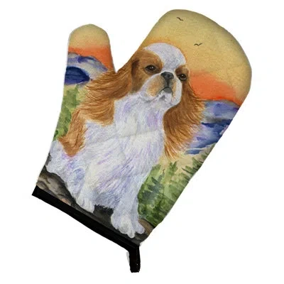 Caroline's Treasures English Toy Spaniel Oven Mitt In Brown