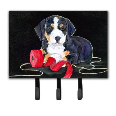 Caroline's Treasures Entlebucher Mountain Dog Leash Holder And Key Hook In Black