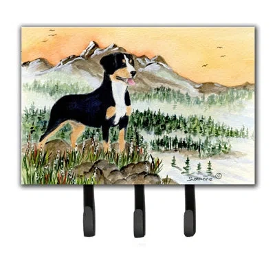Caroline's Treasures Entlebucher Mountain Dog Leash Holder And Key Hook In Brown;green;orange