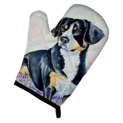 Caroline's Treasures Entlebucher Mountain Dog Oven Mitt In Black;gray