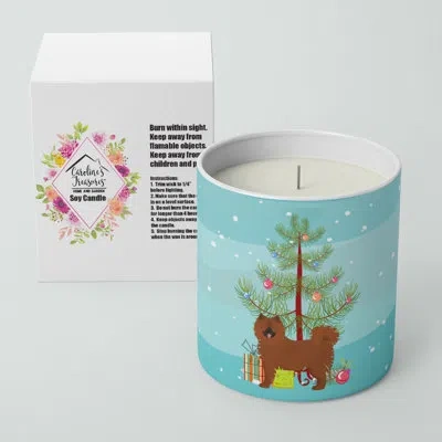 Caroline's Treasures Eurasier Or Eurasian Dog Christmas Tree 10 oz Decorative Soy Candle In Brown;blue;green