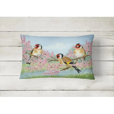 Caroline's Treasures European Goldfinch Fabric Pillow Indoor/outdoor Throw Pillow