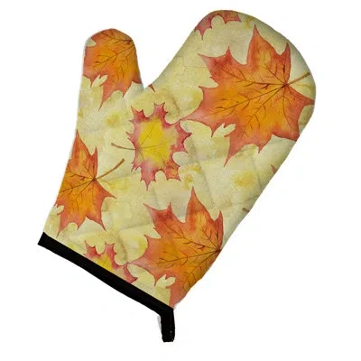 Caroline's Treasures Fall Leaves Scatte Oven Mitt In Yellow;orange