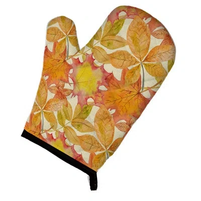 Caroline's Treasures Fall Leaves Watercolor Oven Mitt In Yellow;orange