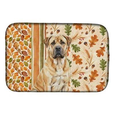 Caroline's Treasures Fawn Boerboel Heirloom Fall Dish Drying Mat In Natural