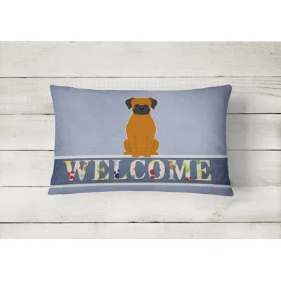 Caroline's Treasures Fawn Boxer Welcome Lumbar Pillow