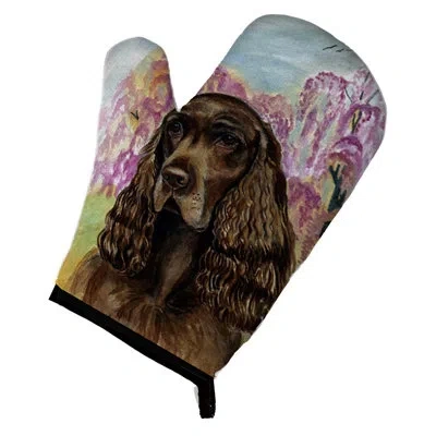 Caroline's Treasures Field Spaniel Oven Mitt In Brown
