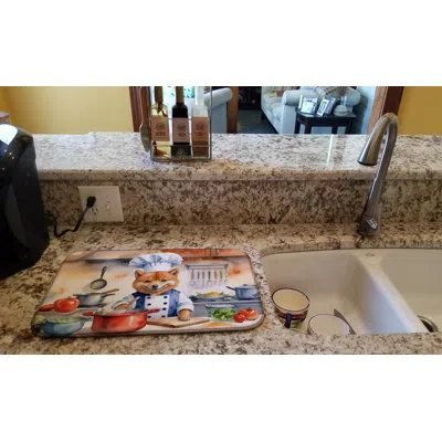 Caroline's Treasures Finnish Spitz The Chef Dish Drying Mat In Natural