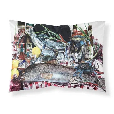 Caroline's Treasures Fish And Beers From New Orleans Pillowcase In Multicolor