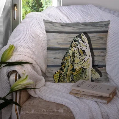Caroline's Treasures Fish Bass Small Mouth 14" Throw Pillow