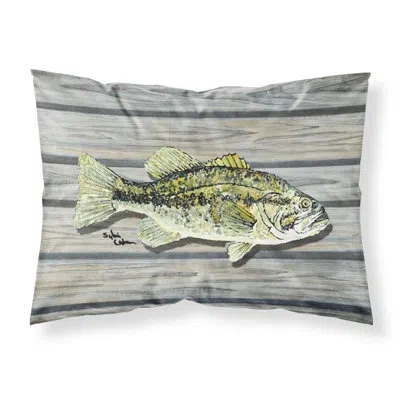 Caroline's Treasures Fish Bass Small Mouth Striped Pillowcase In Gray