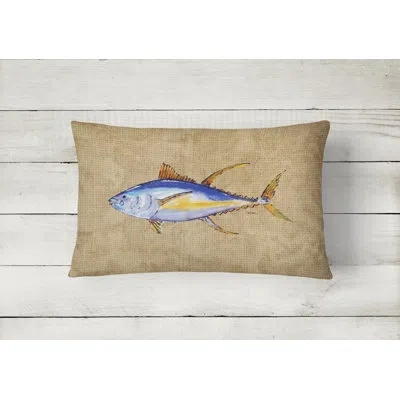 Caroline's Treasures Fish Brown/blue Indoor/outdoor Throw Pillow