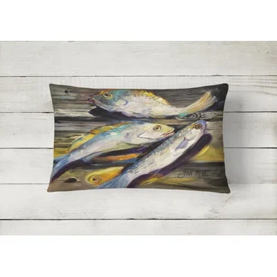 Caroline's Treasures Fish On The Dock Indoor/outdoor Throw Pillow