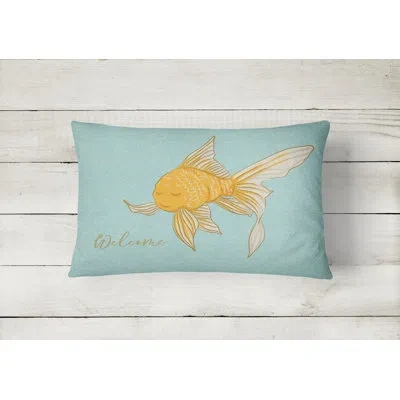 Caroline's Treasures Fish Welcome Indoor/outdoor Throw Pillow