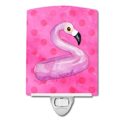 Caroline's Treasures Flamingo Floaty Pink Polkadot Ceramic Night Light