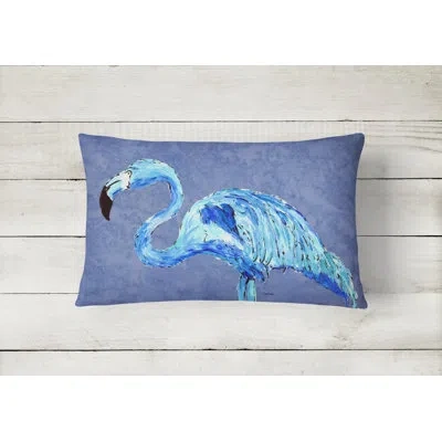 Caroline's Treasures Flamingo Rectangular Blue Indoor/outdoor Throw Pillow