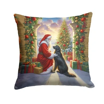 Caroline's Treasures Flat-coated Retriever And Santa Claus Throw Pillow