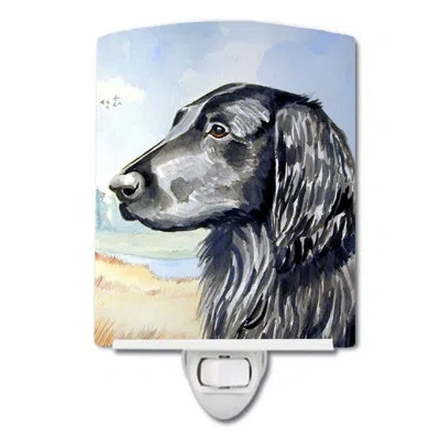 Caroline's Treasures Flat-coated Retriever Ceramic Night Light In Gray