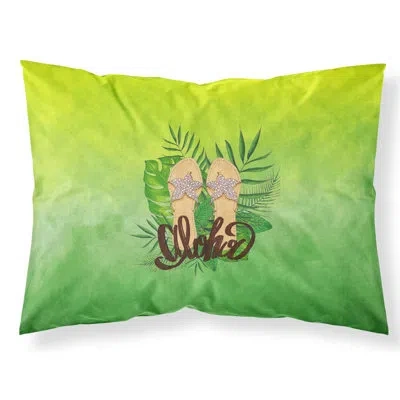 Caroline's Treasures Flip Flops Pillowcase In Green