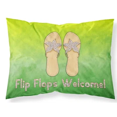 Caroline's Treasures Flops Welcome Pillowcase In Green