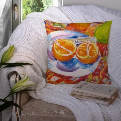 Caroline's Treasures Florida Oranges Sliced For Breakfast Indoor/outdoor Throw Pillow