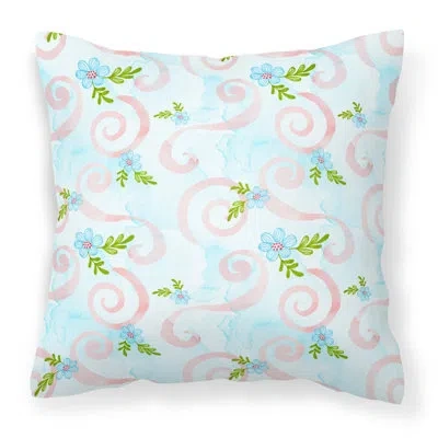 Caroline's Treasures Flowers And Swirls Outdoor Throw Pillow
