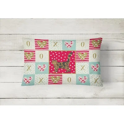 Caroline's Treasures Foldex Exotic Fold #2 Cat Love Outdoor Rectangular Cushion With Filling
