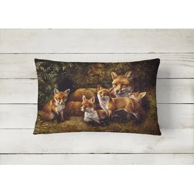 Caroline's Treasures Fox Family Foxes By Daphne Baxter Fabric Indoor/outdoor Throw Pillow