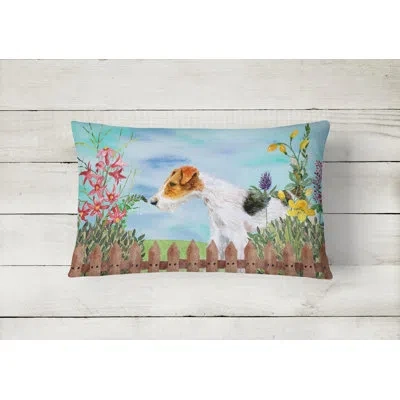 Caroline's Treasures Fox Terrier Spring Indoor/outdoor Throw Pillow