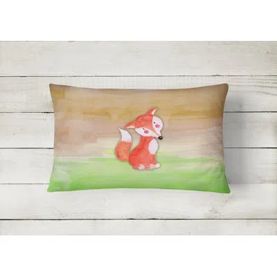 Caroline's Treasures Fox Watercolor Lumbar Pillow
