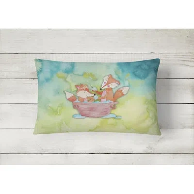Caroline's Treasures Foxes Bathing Watercolor Lumbar Pillow