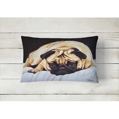 Caroline's Treasures Fred The Pug Fabric Indoor/outdoor Throw Pillow