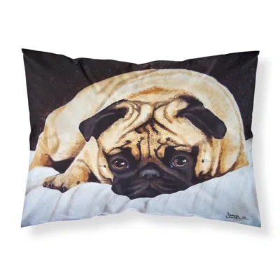 Caroline's Treasures Fred The Pug Pillowcase In Brown