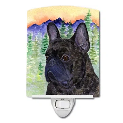 Caroline's Treasures French Bulldog Ceramic Night Light In Black;green