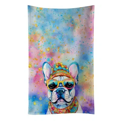 Caroline's Treasures French Bulldog Hippie Dawg Kitchen Towel In Multicolor