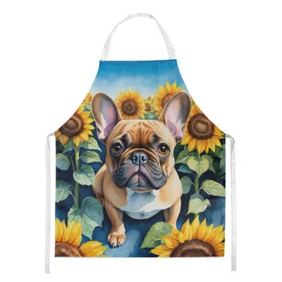 Caroline's Treasures French Bulldog In Sunflowers Apron In Multicolor