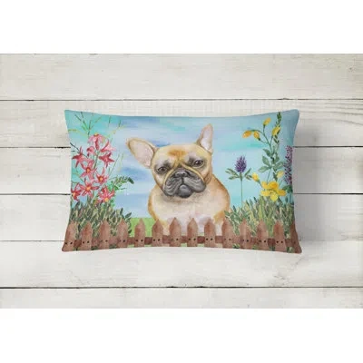 Caroline's Treasures French Bulldog Spring Indoor/outdoor Throw Pillow