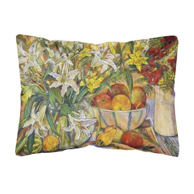 Caroline's Treasures Fruit, Flowers And Vegetables Fabric Indoor/outdoor Throw Pillow