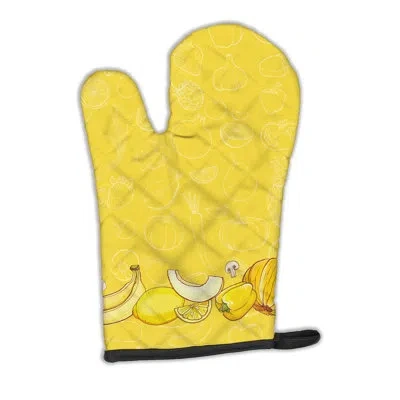 Caroline's Treasures Fruits And Vegetables Oven Mitt In Lemon Green