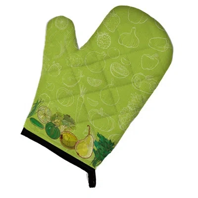 Caroline's Treasures Fruits And Vegetables Oven Mitt In Parrot Green