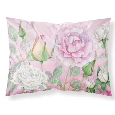 Caroline's Treasures Garden Floral Pillowcase In Pink