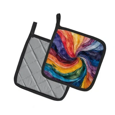 Caroline's Treasures Gay Mosaic Of Pride Pair Of Pot Holders In Multicolor