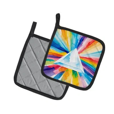Caroline's Treasures Gay Pride Intersectional Prism  Pair Of Pot Holders In Multicolor
