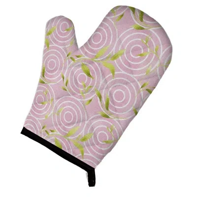 Caroline's Treasures Gemoetric Circles Watercolor Oven Mitt In Green;pink