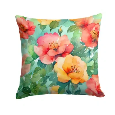 Caroline's Treasures Georgia Cherokee Rose In Watercolor Throw Pillow In Multicolor